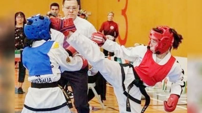 Soledad Molina demostrando su destreza en los torneos..