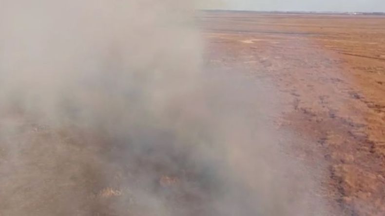 Imagen aérea de uno de los incendios..