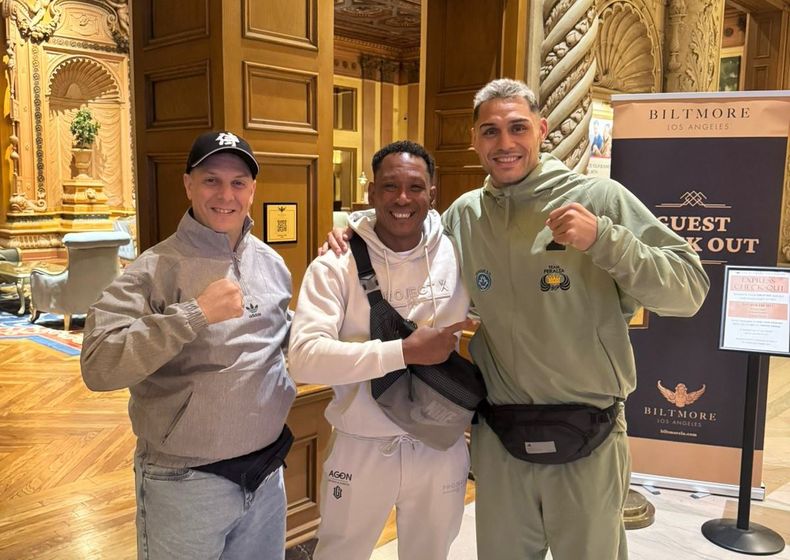 Yamil Peralta en el hotel de Los Ángeles.
