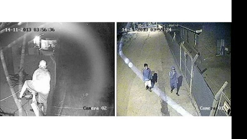 Las cámaras tomaron el momento en que ingresan al predio del hogar..