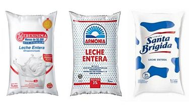 Aumento de la leche entera en sachet1ª marca (La Serenísima): 6,6%2ª marca (Armonía): 18,8%3ª marca (Santa Brígida): 19,93%.