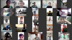 ZOOM. Los chicos de Real Pilar entrenaron de forma virtual..