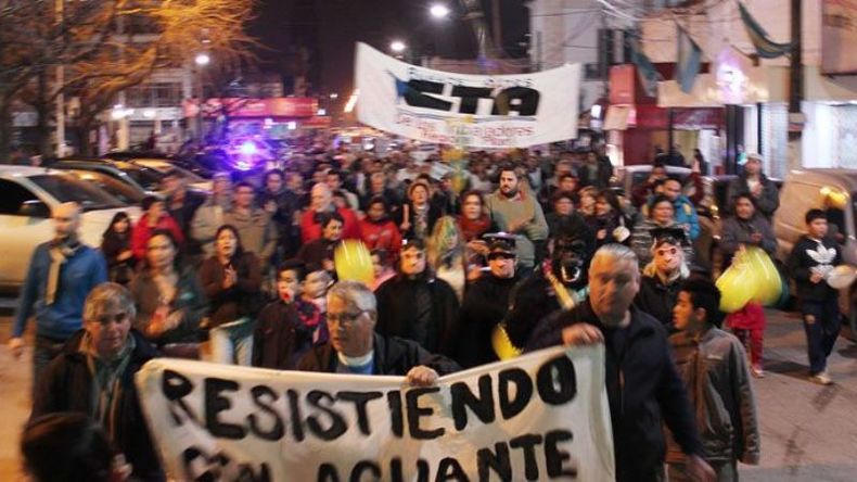 CACEROLA. La concentración tuvo como escenario el municipio..
