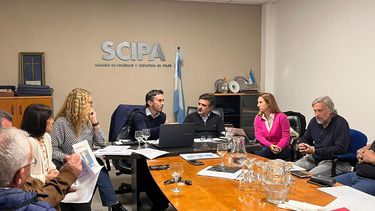 SEDE. Neuspiller y su equipo dialogaron con las autoridades de la cámara. &nbsp;