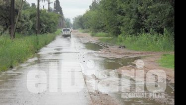 Foto tomada por los vecinos de Pellegrini tras la lluvia de ayer..