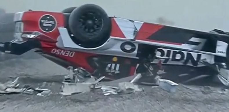 Así quedó el Toyota Camry de Matías Rossi.