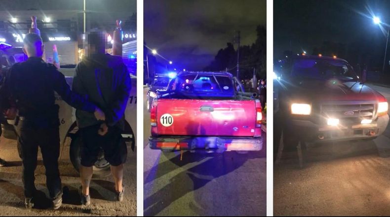 DETENIDO. La camioneta fue interceptada llegando a Presidente Derqui.