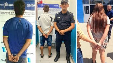 DEBER CÍVICO. Los tres aprehendidos en escuelas de Pilar cuando fueron a votar.