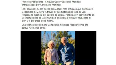 PIONEROS. Chiquita Gallo y José Luis Manfredi, entrevistados por su nieta..