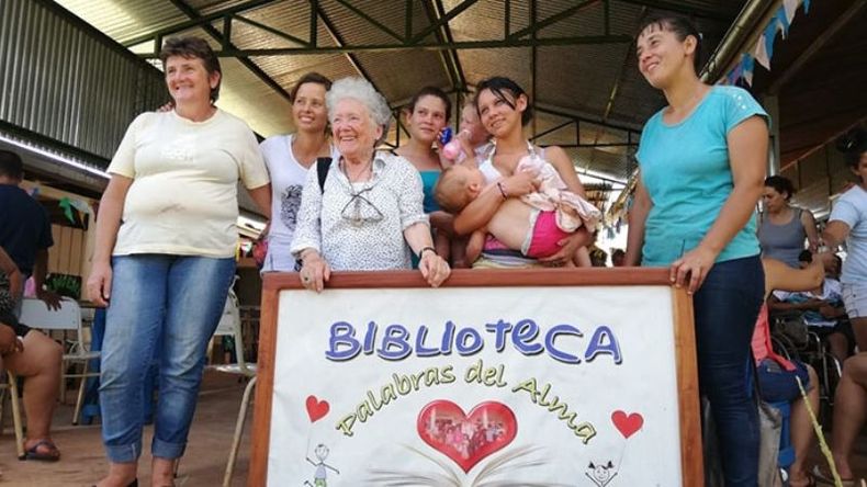 Nora Cortiñas era muy cercana a la Biblioteca Palabras del Alma, del barrio Peruzzotti.
