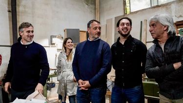 RECORRIDA. Achával, Laurent y Peralta dialogaron con estudiantes y docentes.