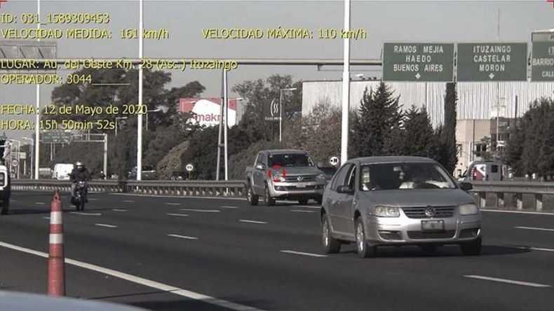 161 k/h, la velocidad detectada en esta camioneta el 12 de mayo último. .