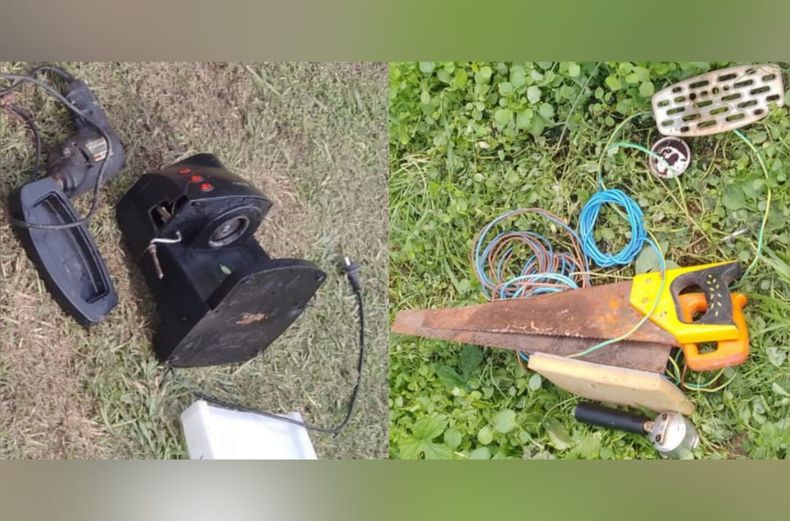 El detenido había preparado herramientas y electrodomésticos para llevarse de la casaquinta.