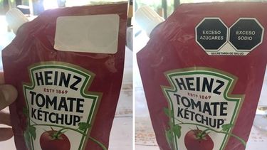 Lo que va a funcionar bien en el país es la ley de etiquetado, creo. Tapado, así vino este envase de kétchup de Heinz comprado en @carrefourarg. Sergio..