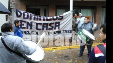 Protesta de trabajadores de Unilever