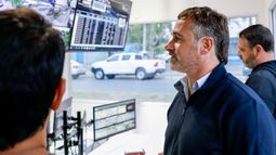 VIGILANCIA. Federico Achával en el nuevo Centro de Monitoreo inaugurado esta tarde en el Paseo de la Estación.