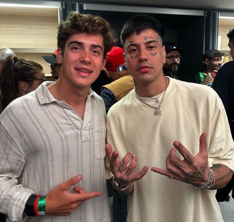 Franco Colapinto fue a ver el show de Duki al Bernabeu.&nbsp;