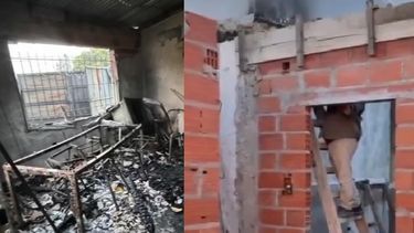 ANTES Y DESPUES. El Hogar del Milagro se reconstruye luego del incendio intencional.