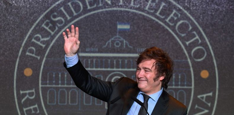 Javier Milei, el presidente electo de Argentina, Foto Luis Robayo