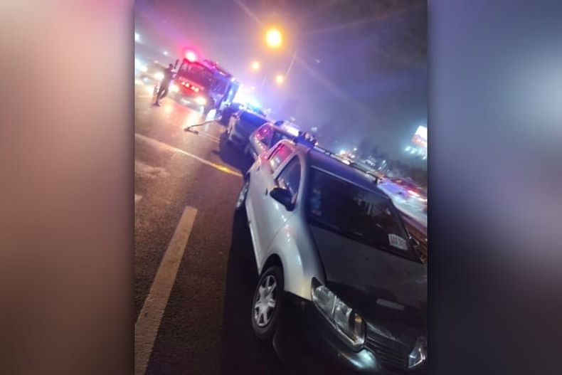 EN FILA. El choque ocurrió a la altura de la Ruta 26 e involucró a cuatro vehículos.&nbsp;