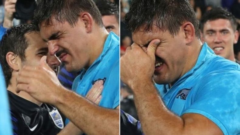 El llanto de Matera al final del partido (foto ESPN)..