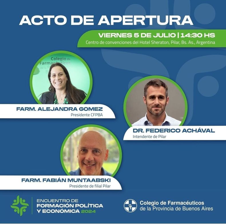 Los farmacéuticos tendrán su encuentro en el Sheraton Pilar.