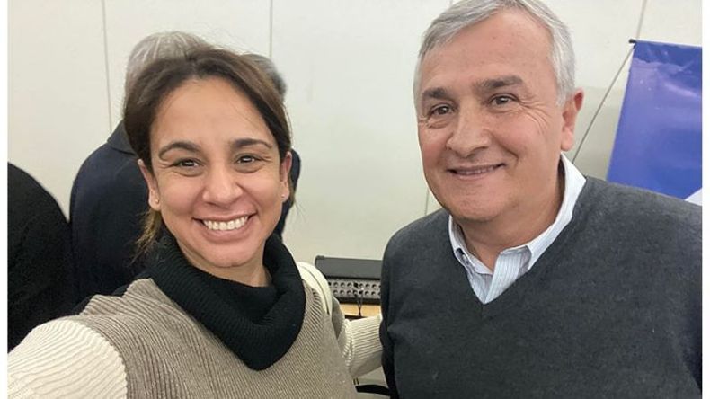 ALBUM LLENO. Zakhem, con el presidente del partido y gobernador de Jujuy, Gerardo Morales..