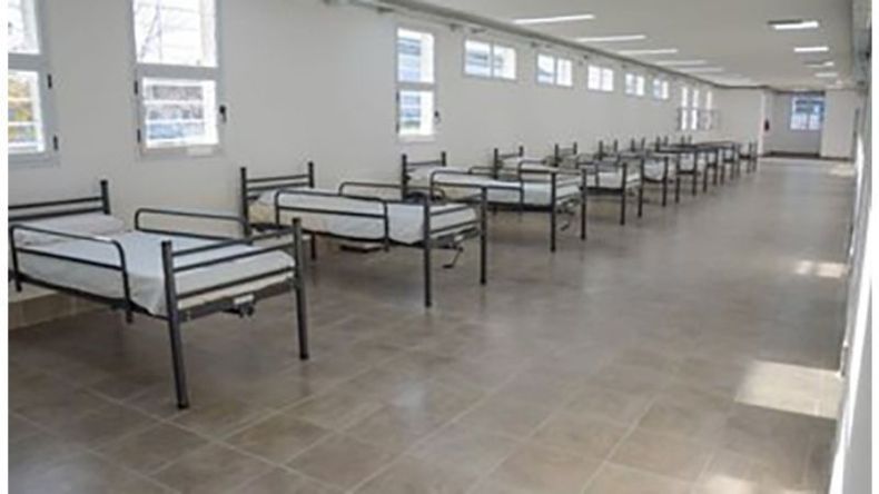 Camas en el nuevo Hospital de Derqui..