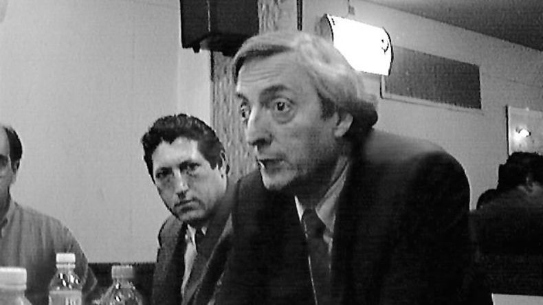 Néstor Kirchner en Lion´s, antes del acto en Atlético, junto al por entonces concejal Fabio Gómez..