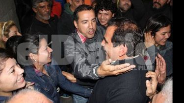 ADELANTADO. Molina dijo ser el ganador de la interna y anoche festejó con sus militantes..