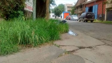 Así está la calle Battaglia, entre Lorenzo López y Bolivar..