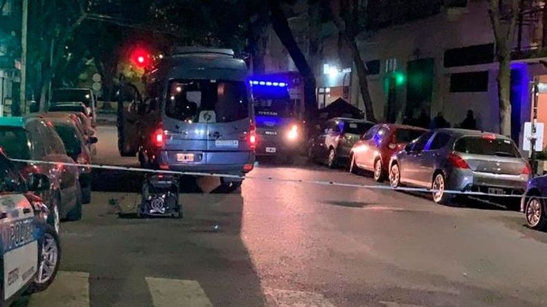 Peritajes en el lugar del tiroteo..