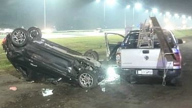 El choque y vuelco en Panamericana dejó como saldo una conductora herida.&nbsp;