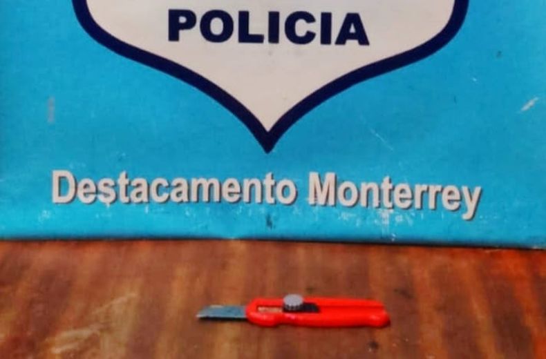 El arma utilizada por el delincuente para amenazar a la víctima.&nbsp;