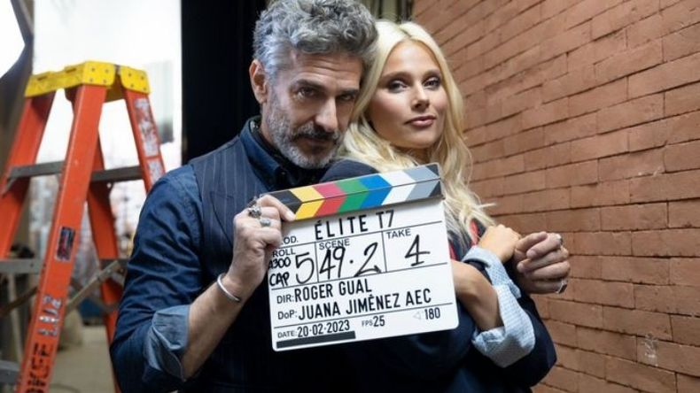 ACCIÓN. Sbaraglia y Zenere durante el rodaje de la nueva temporada de “Elite”. .