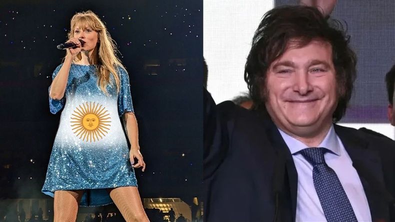 Taylor Swift y Javier Milei. (Diario Popular)..jpg