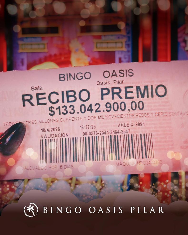 La máquina Lion Link del Bingo Oasis entregó el millonario premio el pasado fin de semana.&nbsp;