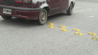 Los reductores fueron colocados en varios puntos del distrito..