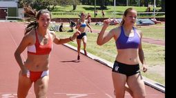 Jacqui Rombaldoni logró imponerse en los 100 metros llanos y rompiendo su récord personal con 12,89 segundos..