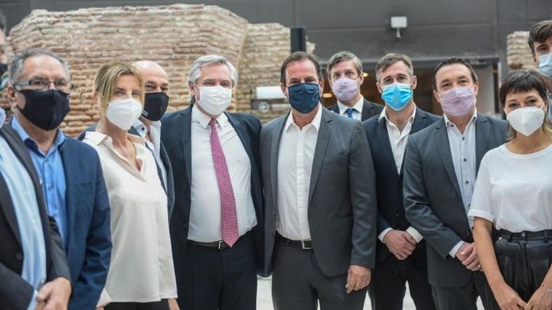 El intendente Federico Achával participó del lanzamiento de los créditos que encabezó el presidente Alberto Fernández ayer en la Casa Rosada. .