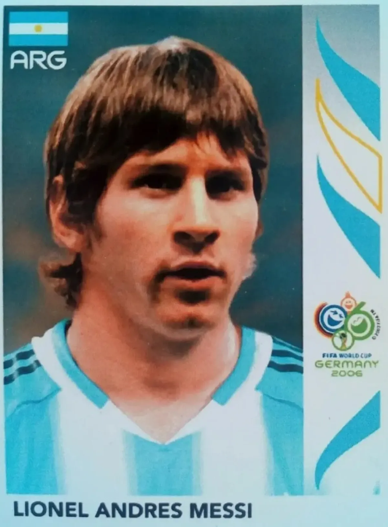 Así lucía Messi en el álbum Panini 2006. (Diario Uno).