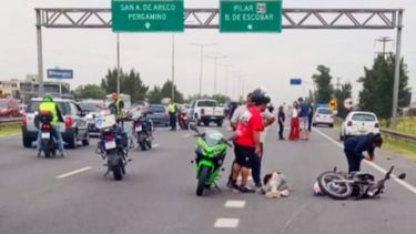 choque de motos en panamericana: tres heridos