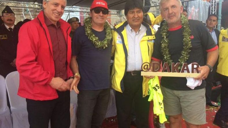 CON EVO. Naivirt y Di Palma junto al presidente de Bolivia, Morales..