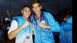 Yamil Peralta, en Londres, junto a Juan Martín del Potro..
