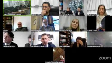 TRIBULAL. Parte de la audiencia virtual del TOCF Nº1 esta semana.
