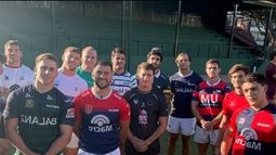 Los capitanes de Primera A, con Deportiva (centro). Los capitanes de Primera A, con Deportiva (centro).