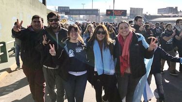 GESTORA. Portos, con militantes molinistas, el martes, en Sarandí..