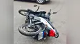 ACCIDENTE. La moto de la víctima quedó tendida en el asfalto, sobre la Ruta 8