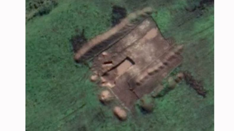 CANTERA. La imagen aérea muestra que la tosquera ya está en marcha..