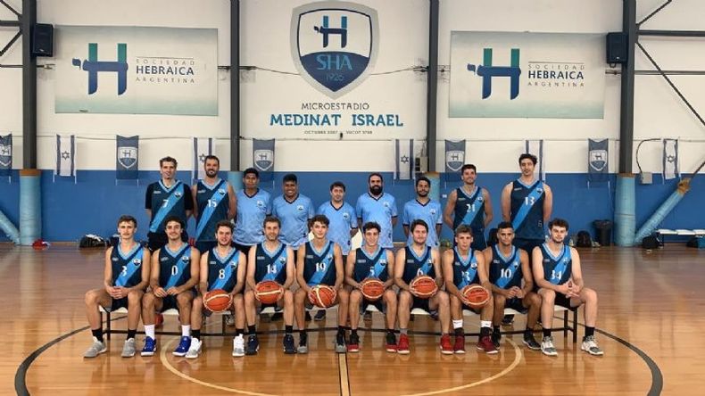El plantel de Hebraica que quedará en la historia como el primero en jugar a nivel Nacional..